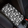 Black And White Yarn Pattern Print Car Center Console Cover