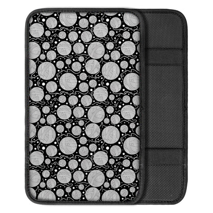 Black And White Yarn Pattern Print Car Center Console Cover