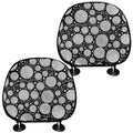 Black And White Yarn Pattern Print Car Headrest Covers