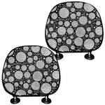 Black And White Yarn Pattern Print Car Headrest Covers