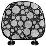 Black And White Yarn Pattern Print Car Headrest Covers
