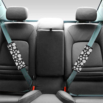 Black And White Yarn Pattern Print Car Seat Belt Covers
