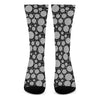 Black And White Yarn Pattern Print Crew Socks