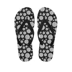 Black And White Yarn Pattern Print Flip Flops