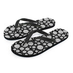 Black And White Yarn Pattern Print Flip Flops