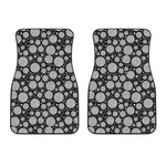 Black And White Yarn Pattern Print Front Car Floor Mats
