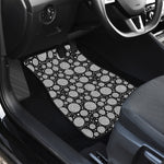 Black And White Yarn Pattern Print Front Car Floor Mats