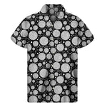 Black And White Yarn Pattern Print Men's Short Sleeve Shirt