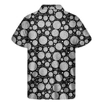 Black And White Yarn Pattern Print Men's Short Sleeve Shirt