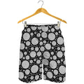 Black And White Yarn Pattern Print Men's Shorts