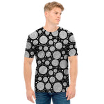 Black And White Yarn Pattern Print Men's T-Shirt