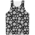Black And White Yarn Pattern Print Men's Tank Top