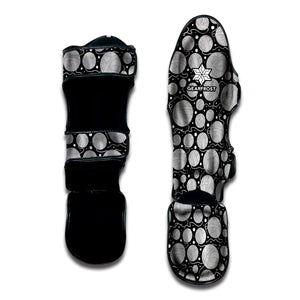 Black And White Yarn Pattern Print Muay Thai Shin Guard