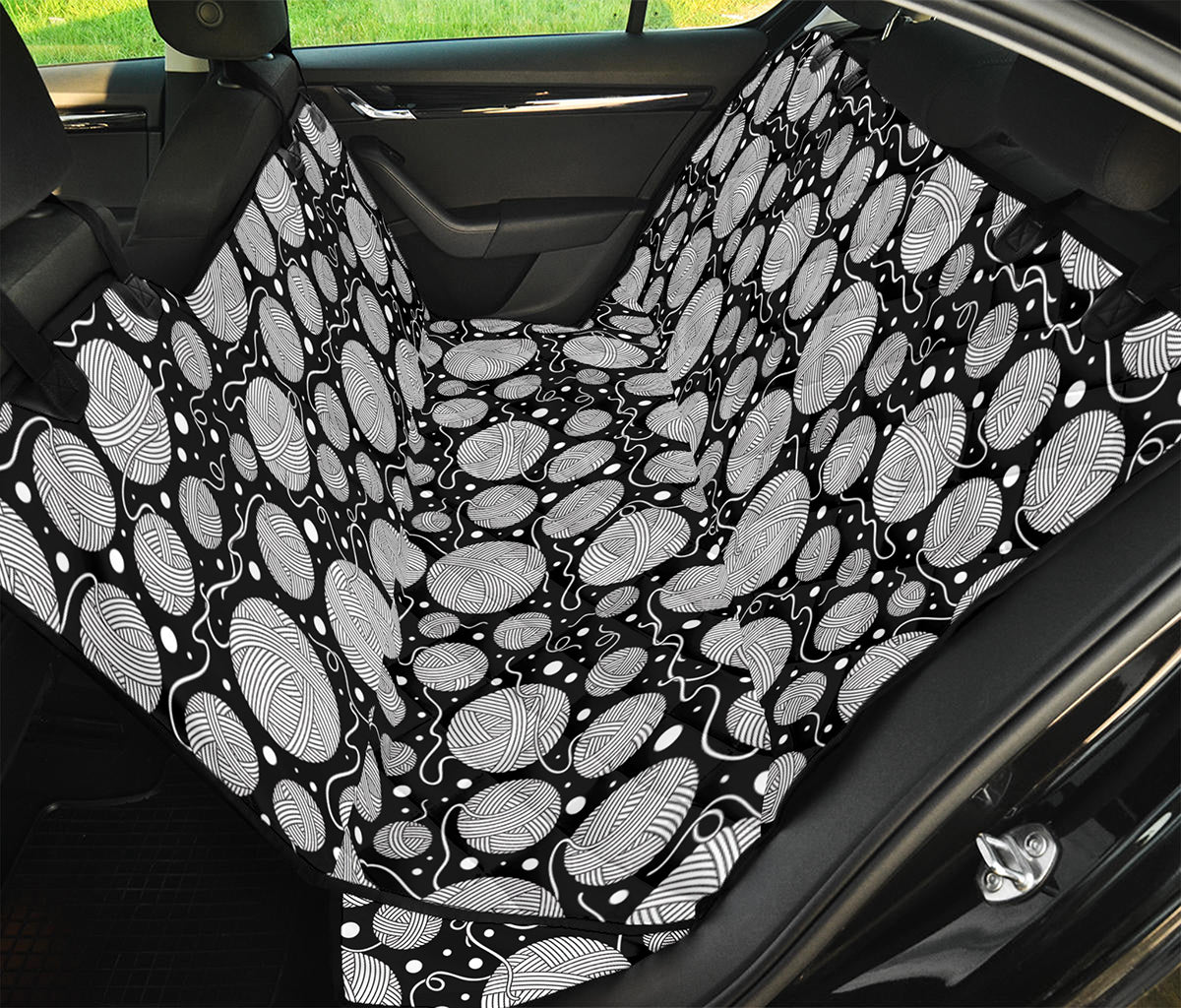 Black And White Yarn Pattern Print Pet Car Back Seat Cover