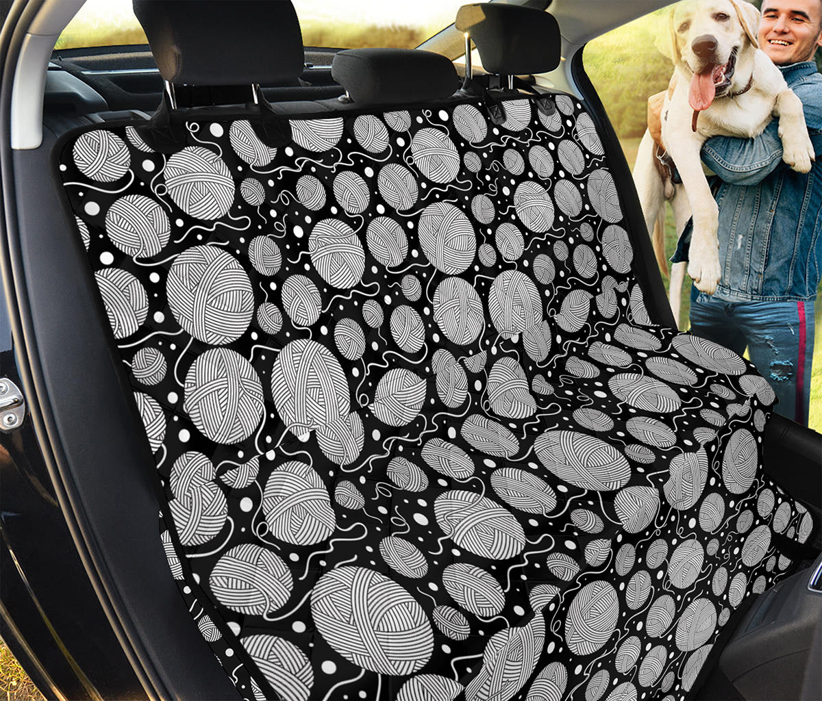 Black And White Yarn Pattern Print Pet Car Back Seat Cover
