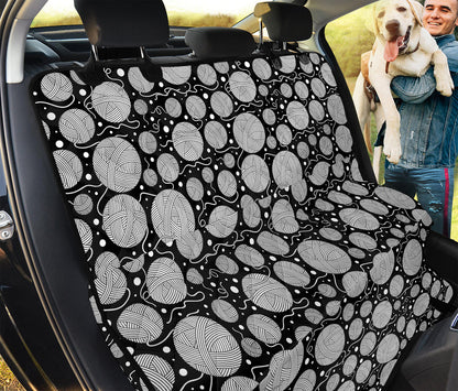 Black And White Yarn Pattern Print Pet Car Back Seat Cover