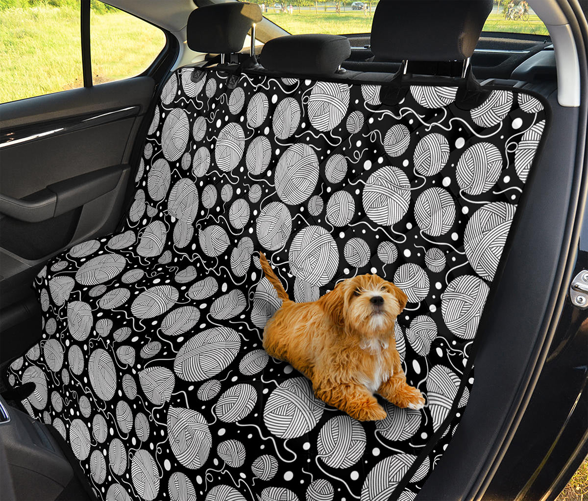 Black And White Yarn Pattern Print Pet Car Back Seat Cover