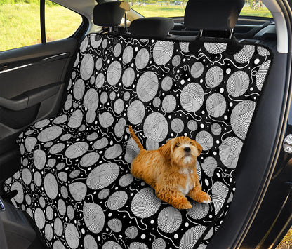 Black And White Yarn Pattern Print Pet Car Back Seat Cover