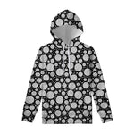 Black And White Yarn Pattern Print Pullover Hoodie