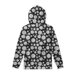 Black And White Yarn Pattern Print Pullover Hoodie