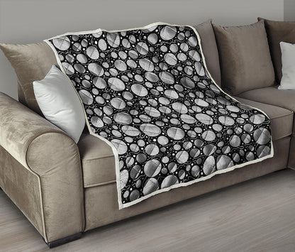 Black And White Yarn Pattern Print Quilt