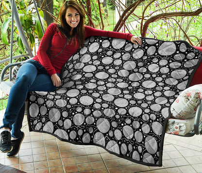 Black And White Yarn Pattern Print Quilt