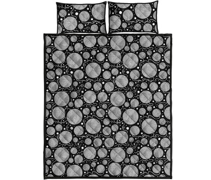 Black And White Yarn Pattern Print Quilt Bed Set