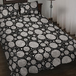 Black And White Yarn Pattern Print Quilt Bed Set