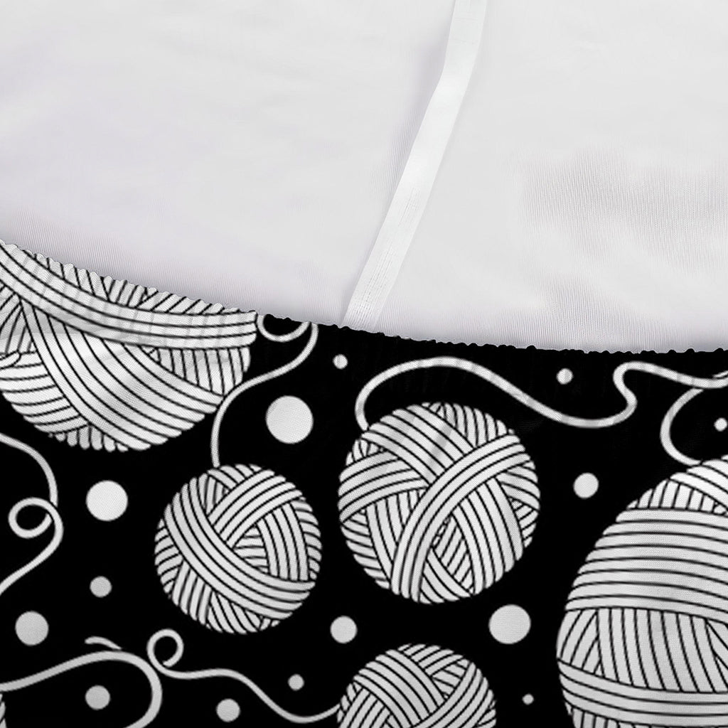 Black And White Yarn Pattern Print Sofa Cover