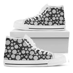 Black And White Yarn Pattern Print White High Top Shoes