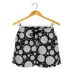 Black And White Yarn Pattern Print Women's Shorts