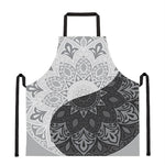 Black And White Yin Yang Mandala Print Apron