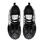 Black And White Yin Yang Mandala Print Black Sneakers