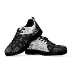 Black And White Yin Yang Mandala Print Black Sneakers