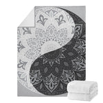 Black And White Yin Yang Mandala Print Blanket