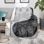 Black And White Yin Yang Mandala Print Blanket