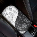 Black And White Yin Yang Mandala Print Car Center Console Cover