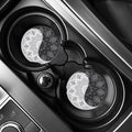 Black And White Yin Yang Mandala Print Car Coasters