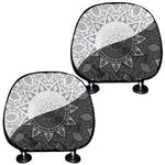 Black And White Yin Yang Mandala Print Car Headrest Covers