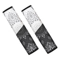 Black And White Yin Yang Mandala Print Car Seat Belt Covers