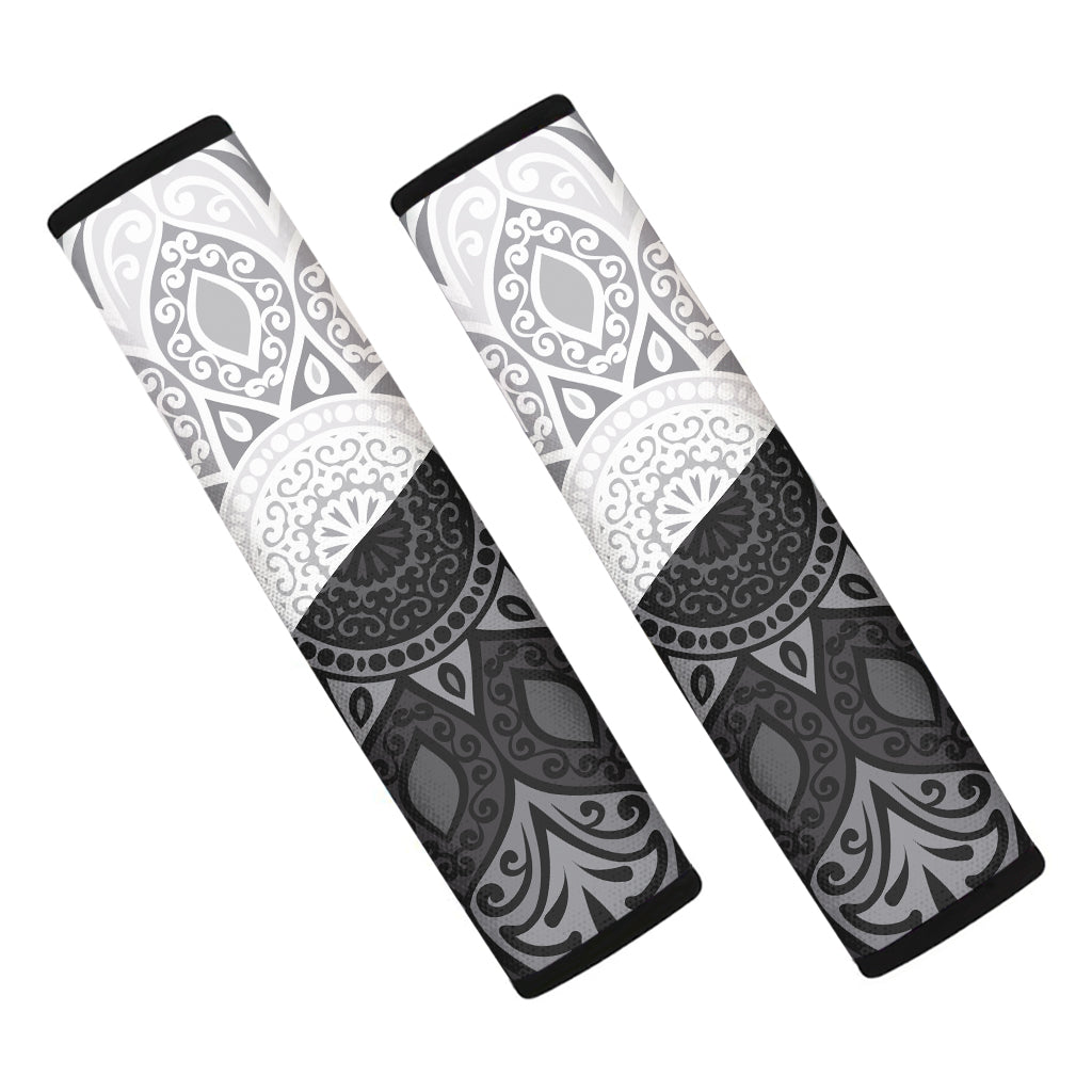 Black And White Yin Yang Mandala Print Car Seat Belt Covers