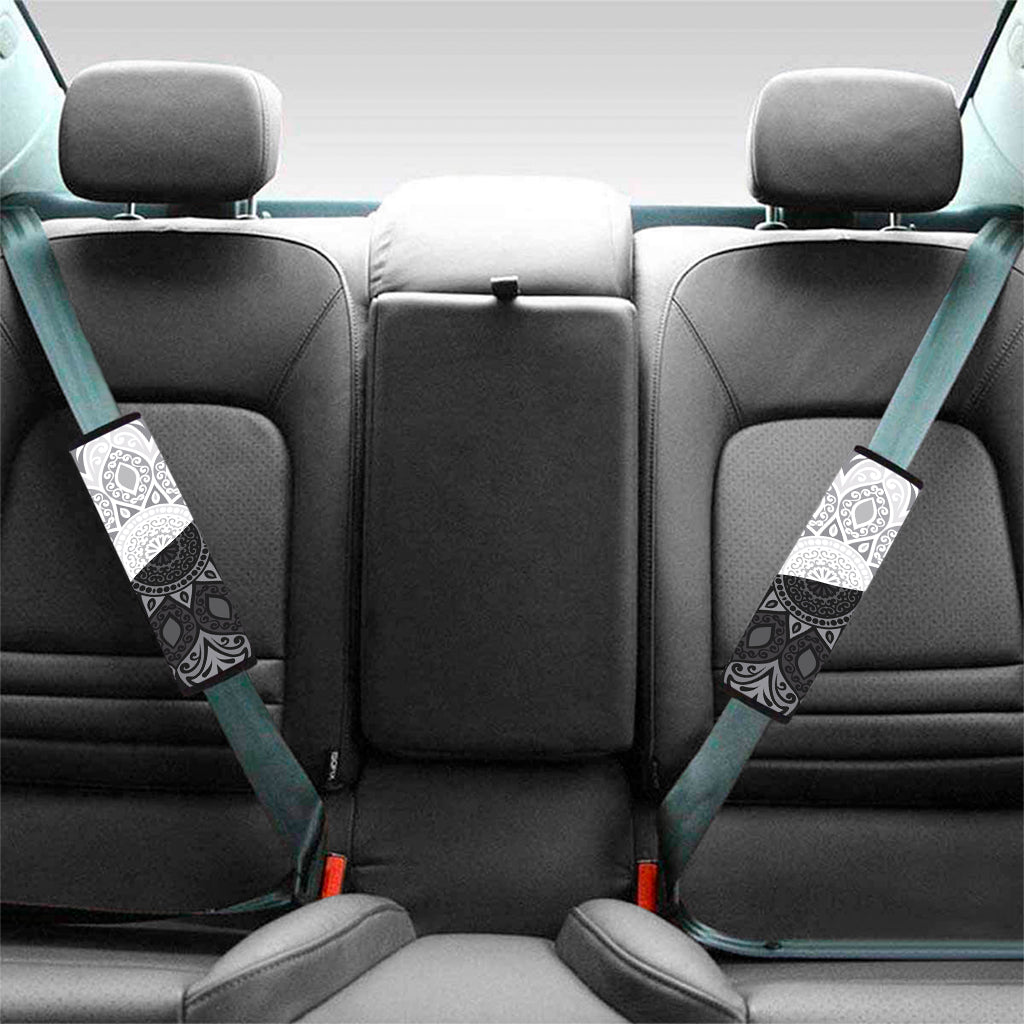 Black And White Yin Yang Mandala Print Car Seat Belt Covers