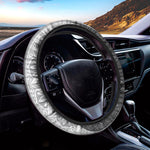 Black And White Yin Yang Mandala Print Car Steering Wheel Cover