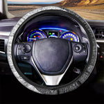 Black And White Yin Yang Mandala Print Car Steering Wheel Cover