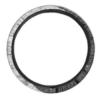 Black And White Yin Yang Mandala Print Car Steering Wheel Cover