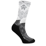 Black And White Yin Yang Mandala Print Crew Socks