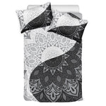 Black And White Yin Yang Mandala Print Duvet Cover Bedding Set