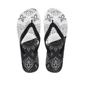 Black And White Yin Yang Mandala Print Flip Flops