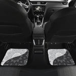 Black And White Yin Yang Mandala Print Front and Back Car Floor Mats