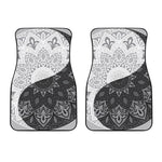 Black And White Yin Yang Mandala Print Front Car Floor Mats